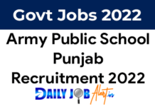 Army Public School Punjab Recruitment 2023