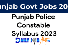 Punjab Police Constable Syllabus 2023