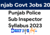 Punjab Police SI Syllabus 2023 PDF