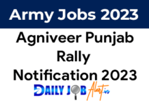 Agniveer Punjab Rally Notification 2023 – GD, Clerk, Tradesman Agniveer Punjab Rally Notification 2023