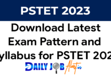 PSTET Exam Syllabus 2024 with Exam Pattern PDF PSTET Exam Syllabus 2023 PSTET Exam Pattern 2023
