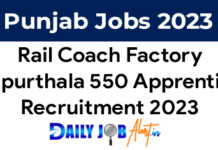 RCF Kapurthala Apprenticeship 2023 Notification Apply For 550 Apprentice Posts RCF Kapurthala Apprenticeship 2023