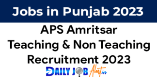 APS Amritsar Recruitment 2023