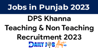 DPS Khanna Recruitment 2023