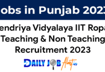 KVS Ropar Recruitment 2023 of Teaching and Non Teaching Posts KVS Ropar Recruitment 2023