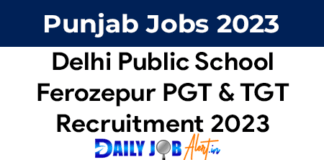 DPS Ferozepur Recruitment 2023