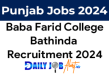 Baba Farid College Bathinda Recruitment 2024 of Teaching & Non Teaching posts Baba Farid College Bathinda recruitment 2024