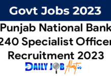 Punjab National Bank SO Recruitment 2023