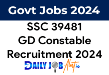 SSC GD Constable Notification 2024 of 39481 Posts