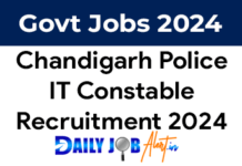 Chandigarh Police IT Constable Recruitment 2024 Notification and Online Application Form Chandigarh Police IT Constable Recruitment 2024