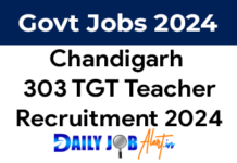 Chandigarh TGT Recruitment 2024 303 Posts Notification and Online Application Form Chandigarh TGT Recruitment 2024