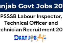 PSSSB Advt 02 of 2024 Notification – Labour Inspector, Technical Officer and Technician Posts PSSSB Advt 02 of 2024 Notification