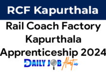 Rail Coach Factory Kapurthala Apprenticeship 2024 Rail Coach Factory Kapurthala Apprenticeship 2024