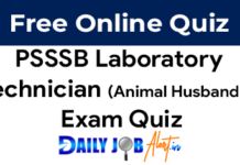 PSSSB Laboratory Technician (Animal Husbandry) June 2023 Punjabi Qualifying Exam Quiz PSSSB Laboratory Technician (Animal Husbandry) Punjabi Qualifying Paper Quiz