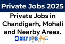 Private Jobs in Chandigarh Mohali and Nearby Areas