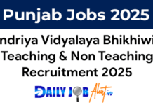 KVS Bhikhiwind Recruitment 2025 – Teaching & Non Teaching Posts