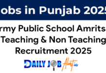 APS Amritsar Recruitment 2025 – Teaching & Non Teaching Posts