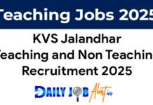 KVS Jalandhar Recruitment 2025 – Teaching & Non teaching Posts