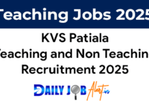 KVS Patiala Recruitment 2025 – Teaching & Non Teaching Posts KVS patiala recruitment 2025