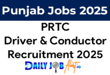 PRTC Recruitment 2025 of Driver and Conductor Posts