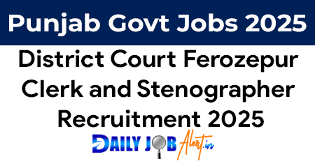 District Court Ferozepur Recruitment 2025 District Court Ferozepur Recruitment 2025