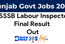 PSSSB Labour Inspector Final Result 2025 Announced: Check Merit List & Cut-Off