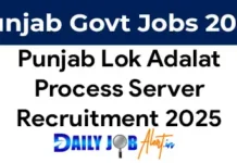 Punjab Lok Adalat Recruitment 2025 of 22 Process Server Posts Punjab Lok Adalat Recruitment 2025
