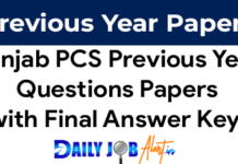 Download Punjab PCS Previous Year Question Papers with Answers PDF Punjab PCS Previous Year Question Papers