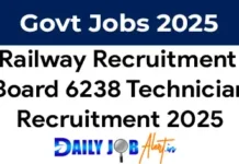 RRB Technician Recruitment 2025 Notification Out: Apply for 6238 Posts RRB Technician Recruitment 2025