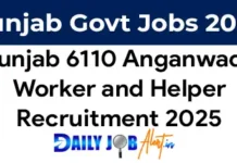 Punjab Anganwadi Recruitment 2025 6110 Anganwadi Worker and Helper Posts Punjab Anganwadi Recruitment 2025 New