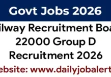 RRB Group D Recruitment 2026 Notification out for 22000 Posts RRB Group D Recruitment 2026