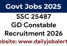 SSC GD Constable Recruitment 2026 Notification out for 25487 Posts SSC GD Constable Recruitment 2026